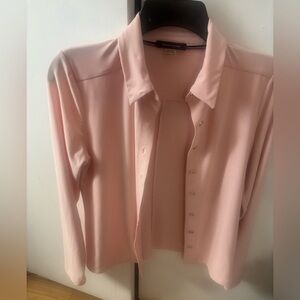 Tommy Hilfiger Women's Light Pink Button-Down Shirt